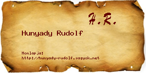 Hunyady Rudolf névjegykártya